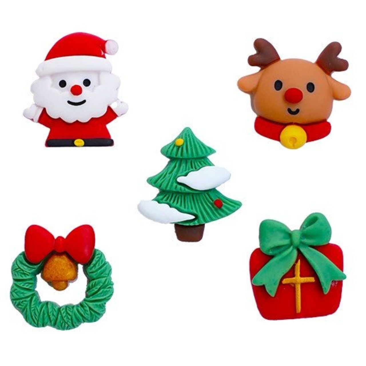 Buttons Galore Flatback Embellishments for Crafts - It's Christmas - 15 Pieces